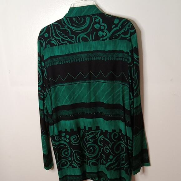 Vintage Irwin Alan Women's Size 13/14 Green and Black Patterned Blazer. Office - Picture 7 of 9